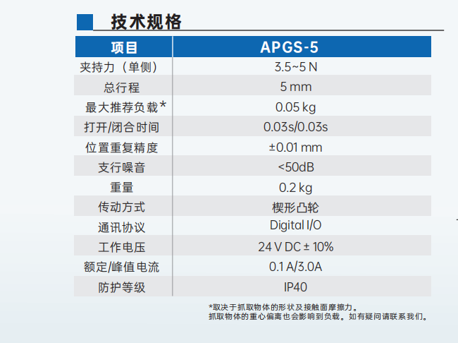 开云体育APGS系列微型电磁夹爪